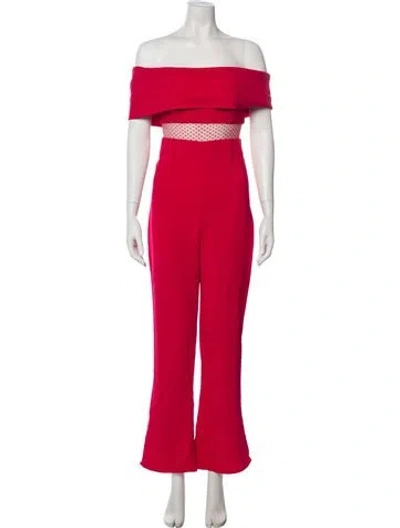 Pre-owned Cushnie Off-the-shoulder Jumpsuit In Red