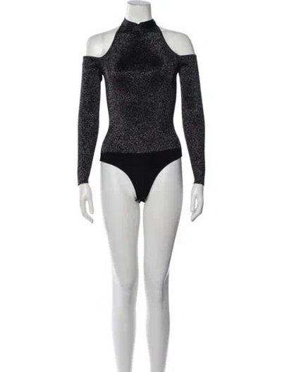 Pre-owned Cushnie Off-the-shoulder Long Sleeve Bodysuit In Black