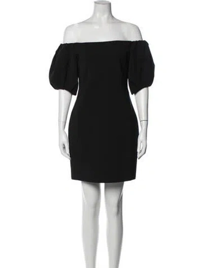 Pre-owned Cushnie Off-the-shoulder Mini Dress In Black
