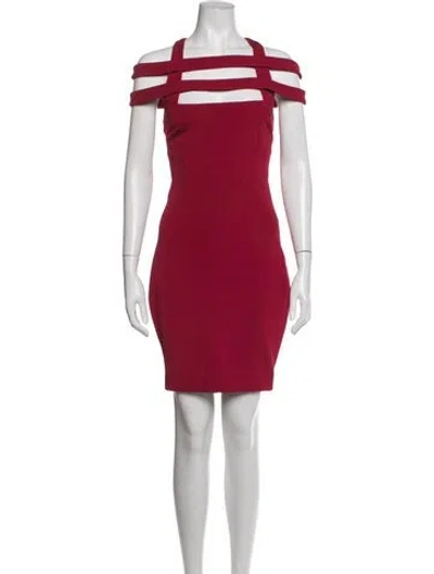 Pre-owned Cushnie Off-the-shoulder Mini Dress In Pink