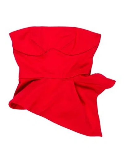 Pre-owned Cushnie Off-the-shoulder Sleeveless Top In Red
