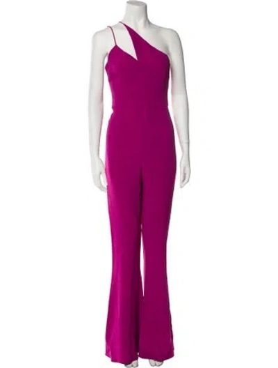 Pre-owned Cushnie One-shoulder Jumpsuit In Pink
