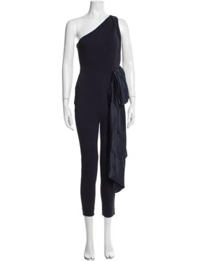 Pre-owned Cushnie One-shoulder Jumpsuit W/ Tags In Blue