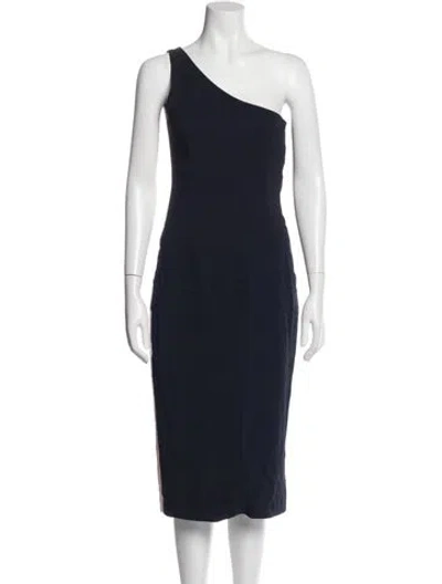 Pre-owned Cushnie One-shoulder Knee-length Dress In Blue