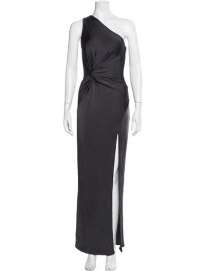 Pre-owned Cushnie One-shoulder Long Dress In Grey