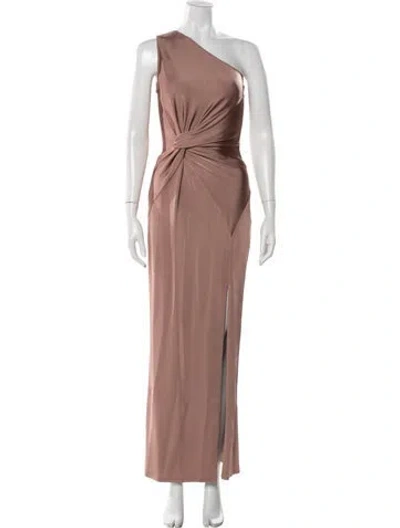 Pre-owned Cushnie One-shoulder Long Dress In Neutral