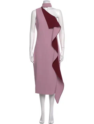 Pre-owned Cushnie One-shoulder Long Dress In Pink