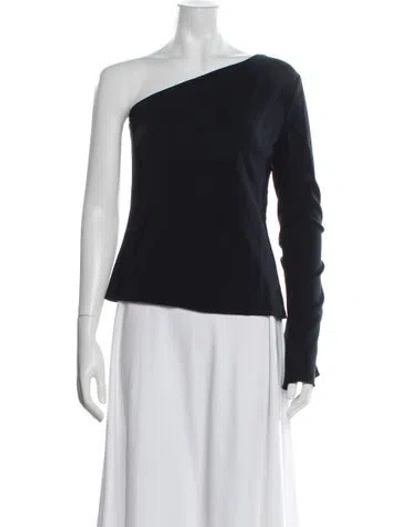 Pre-owned Cushnie One-shoulder Long Sleeve Top In Blue