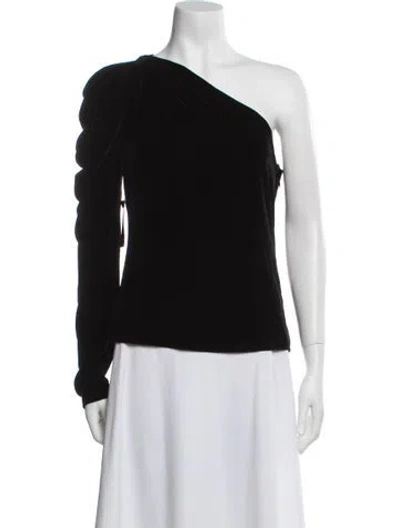 Pre-owned Cushnie One-shoulder Long Sleeve Top W/ Tags In Black
