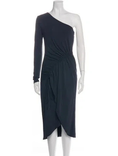 Pre-owned Cushnie One-shoulder Midi Length Dress In Green