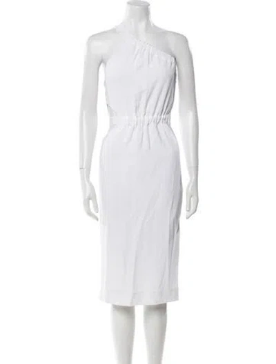 Pre-owned Cushnie One-shoulder Midi Length Dress In Neutral