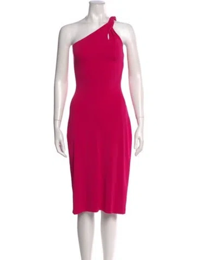 Pre-owned Cushnie One-shoulder Midi Length Dress In Pink
