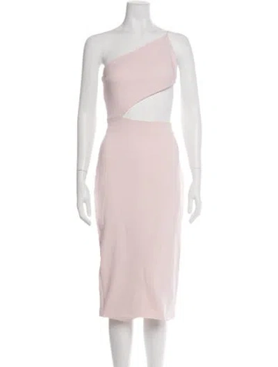 Pre-owned Cushnie One-shoulder Midi Length Dress In Pink