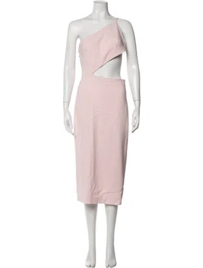 Pre-owned Cushnie One-shoulder Midi Length Dress In Pink
