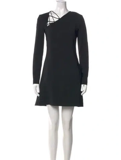 Pre-owned Cushnie One-shoulder Mini Dress In Black