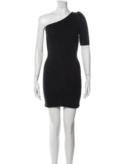 Pre-owned Cushnie One-shoulder Mini Dress In Black