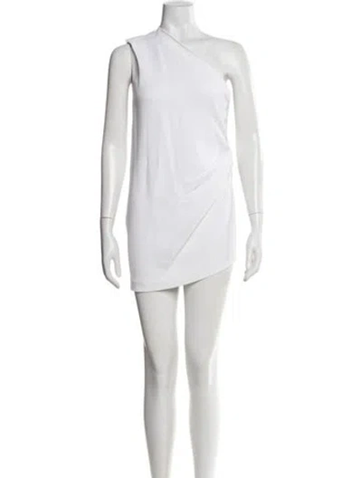 Pre-owned Cushnie One-shoulder Mini Dress In Neutrals