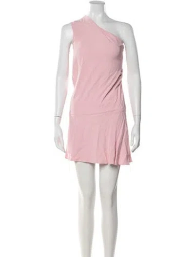 Pre-owned Cushnie One-shoulder Mini Dress In Pink