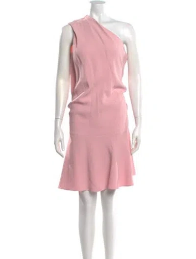 Pre-owned Cushnie One-shoulder Mini Dress In Pink