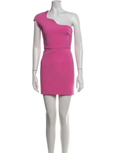 Pre-owned Cushnie One-shoulder Mini Dress In Pink