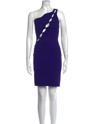 Pre-owned Cushnie One-shoulder Mini Dress In Purple