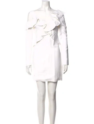 Pre-owned Cushnie One-shoulder Mini Dress W/ Tags In White