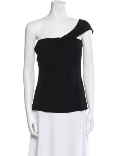 Pre-owned Cushnie One-shoulder Sleeveless Top In Black