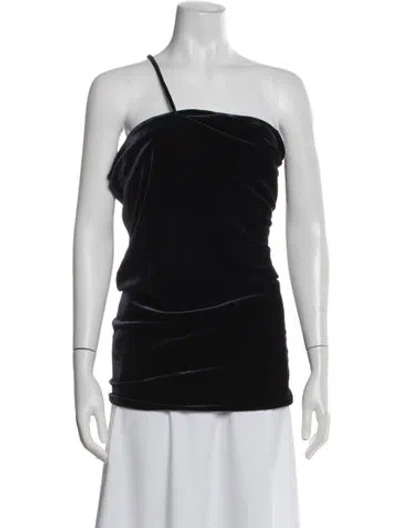 Pre-owned Cushnie One-shoulder Sleeveless Top In Black