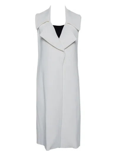 Pre-owned Cushnie Open-front Midi Coat In White
