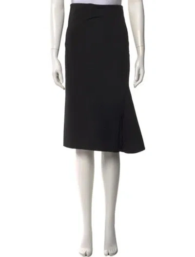 Pre-owned Cushnie Pleated Accents Knee-length Skirt In Black