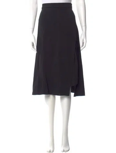 Pre-owned Cushnie Pleated Accents Midi Length Skirt In Black