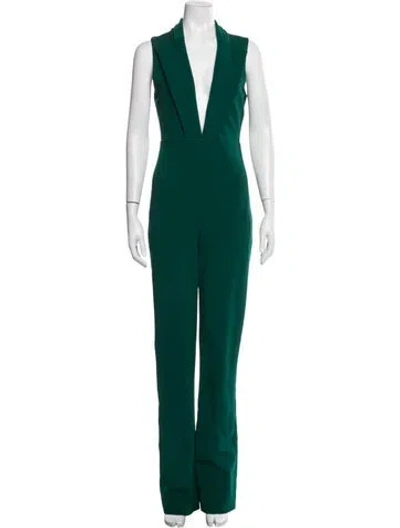 Pre-owned Cushnie Plunge Neckline Jumpsuit In Blue