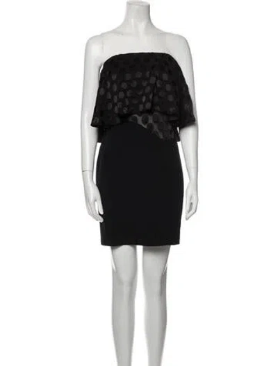 Pre-owned Cushnie Printed Mini Dress In Black