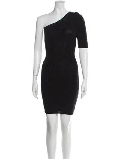 Pre-owned Cushnie Printed Mini Dress In Black