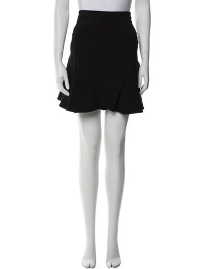 Pre-owned Cushnie Ruffle Embellishment Mini Skirt In Black