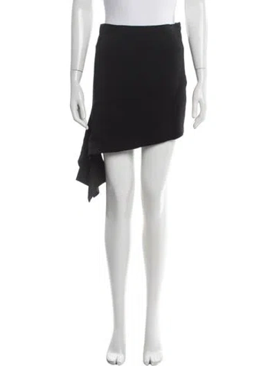 Pre-owned Cushnie Ruffle Embellishment Mini Skirt In Black