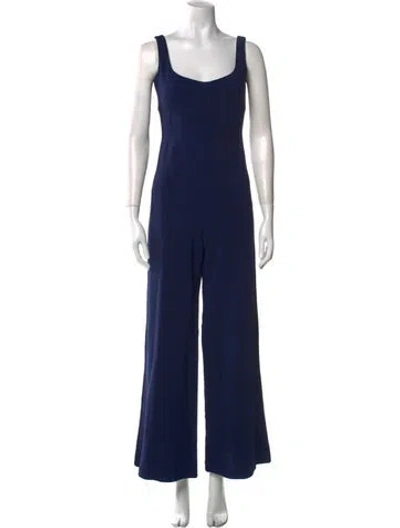 Pre-owned Cushnie Scoop Neck Jumpsuit In Blue