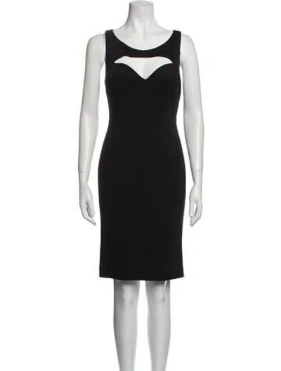 Pre-owned Cushnie Scoop Neck Knee-length Dress In Black