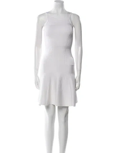 Pre-owned Cushnie Scoop Neck Mini Dress In Neutral