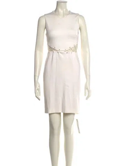 Pre-owned Cushnie Scoop Neck Mini Dress In Neutral
