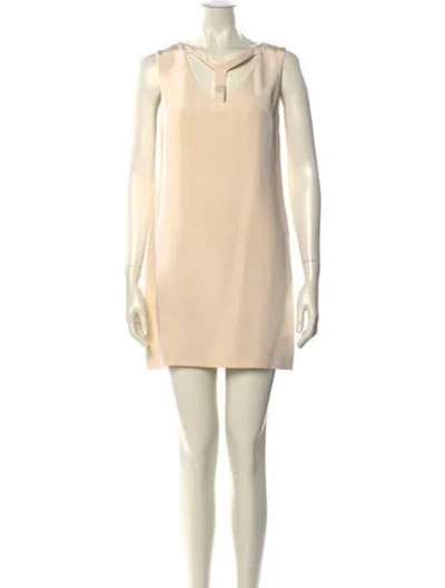 Pre-owned Cushnie Scoop Neck Mini Dress In Neutral