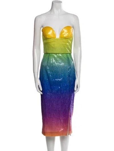 Pre-owned Cushnie Sequin Mini Dress In Blue