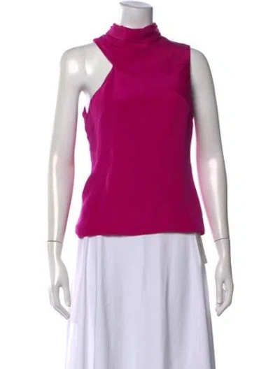 Pre-owned Cushnie Silk Asymmetrical Top In Purple