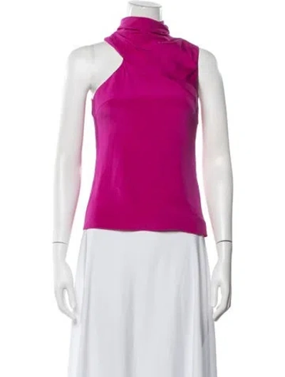 Pre-owned Cushnie Silk Asymmetrical Top In Purple