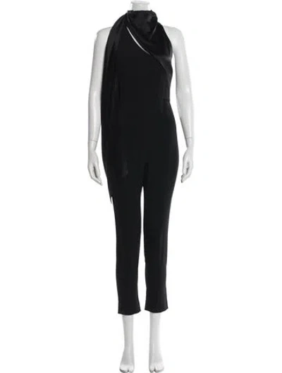 Pre-owned Cushnie Silk Cowl Neck Jumpsuit In Black