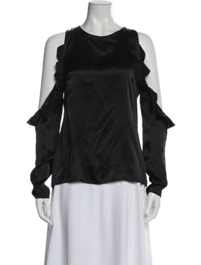 Pre-owned Cushnie Silk Crew Neck Blouse In Black