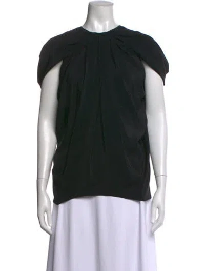 Pre-owned Cushnie Silk Crew Neck Top In Black