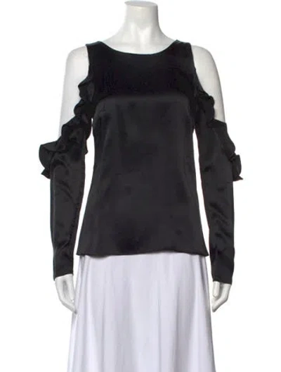 Pre-owned Cushnie Silk Crew Neck Top In Black