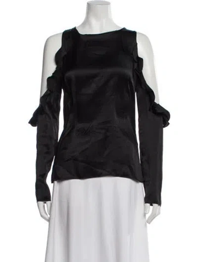 Pre-owned Cushnie Silk Crew Neck Top In Gray