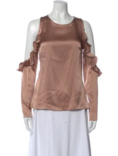 Pre-owned Cushnie Silk Crew Neck Top In Pink